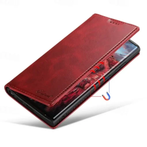 Phone Case For S25 S24 S23 Ultra Plus S22 Plus Ultra Back Cover with Stand Holder Magnetic Card Slot Retro PC PU Leather