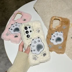 Phone Case For S24 S23 Ultra Plus A55 5G A35 5G A15 A14 A54 Back Cover with Stand Holder Shockproof Retro Plush