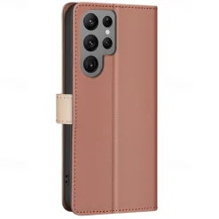 Phone Case For Samsung Galaxy S24 S23 S23 FE S22 S21 Ultra Plus A55 5G A35 5G A25 A15 A14 Back Cover with Stand Holder Card Slot Shockproof Retro TPU PU Leather