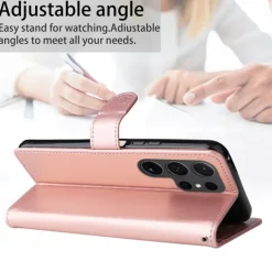 Phone Case For Samsung Galaxy S25 S24 S23 S23 FE S22 S21 Ultra Plus A55 5G A35 5G A25 A15 Wallet Case Magnetic Full Body Protective with Wrist Strap Cat Bee TPU PU Leather