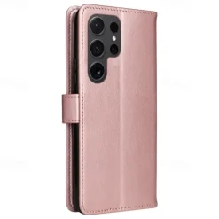 Phone Case For Samsung Galaxy S25 S24 S23 S23 FE S22 S21 Ultra Plus A55 5G A35 5G A25 A15 Wallet Case Magnetic Full Body Protective with Wrist Strap Cat Bee TPU PU Leather