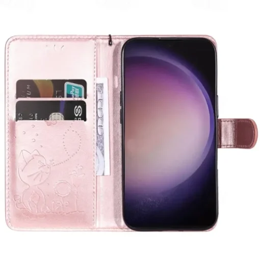 Phone Case For Samsung Galaxy S25 S24 S23 S23 FE S22 S21 Ultra Plus A55 5G A35 5G A25 A15 Wallet Case Magnetic Full Body Protective with Wrist Strap Cat Bee TPU PU Leather