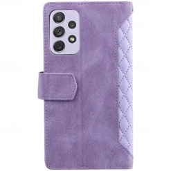 Phone Case For Samsung Galaxy S25 S24 S23 S22 S21 FE S21 Ultra Plus A14 A34 A54 A73 Handbag Purse Wallet Case Zipper with Removable Cross Body Strap With Card Holder Solid Colored Geometric Pattern