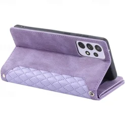 Phone Case For Samsung Galaxy S25 S24 S23 S22 S21 FE S21 Ultra Plus A14 A34 A54 A73 Handbag Purse Wallet Case Zipper with Removable Cross Body Strap With Card Holder Solid Colored Geometric Pattern