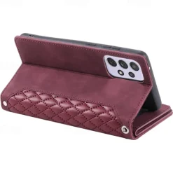 Phone Case For Samsung Galaxy S25 S24 S23 S22 S21 FE S21 Ultra Plus A14 A34 A54 A73 Handbag Purse Wallet Case Zipper with Removable Cross Body Strap With Card Holder Solid Colored Geometric Pattern