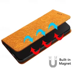 Phone Case For Samsung Galaxy S25 S24 S24 FE S23 S22 S21 Ultra Plus A55 5G A35 5G A25 A15 Back Cover with Stand Holder Magnetic Card Slot Retro PU Leather