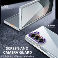Phone Case For Samsung Galaxy Z Fold 3 Back Cover Shockproof Retro PC