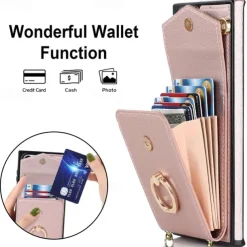 Phone Case For Samsung Galaxy S25 S24 S23 S22 S21 FE S21 Ultra Plus A14 A54 A73 A33 Handbag Purse Wallet Case Ring Holder Anti-theft with Removable Cross Body Strap TPU PU Leather