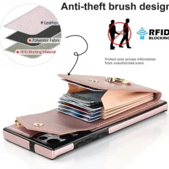 Phone Case For Samsung Galaxy S25 S24 S23 S22 S21 FE S21 Ultra Plus A14 A54 A73 A33 Handbag Purse Wallet Case Ring Holder Anti-theft with Removable Cross Body Strap TPU PU Leather