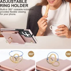 Phone Case For Samsung Galaxy S25 S24 S23 S22 S21 FE S21 Ultra Plus A14 A54 A73 A33 Handbag Purse Wallet Case Ring Holder Anti-theft with Removable Cross Body Strap TPU PU Leather