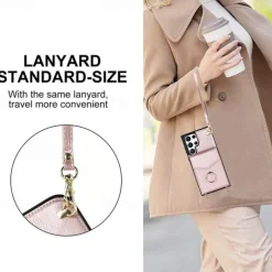 Phone Case For Samsung Galaxy S25 S24 S23 S22 S21 FE S21 Ultra Plus A14 A54 A73 A33 Handbag Purse Wallet Case Ring Holder Anti-theft with Removable Cross Body Strap TPU PU Leather