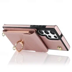 Phone Case For Samsung Galaxy S25 S24 S23 S22 S21 FE S21 Ultra Plus A14 A54 A73 A33 Handbag Purse Wallet Case Ring Holder Anti-theft with Removable Cross Body Strap TPU PU Leather
