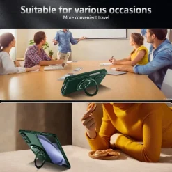Phone Case For Samsung Galaxy Z Fold 7 Z Fold 6 Z Fold 5 Z Fold 4 Z Fold 3 Flip Cover Ring Holder Magnetic Support Wireless Charging Armor PC