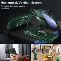Phone Case For Samsung Galaxy Z Fold 7 Z Fold 6 Z Fold 5 Z Fold 4 Z Fold 3 Flip Cover Ring Holder Magnetic Support Wireless Charging Armor PC