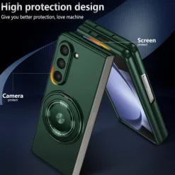 Phone Case For Samsung Galaxy Z Fold 7 Z Fold 6 Z Fold 5 Z Fold 4 Z Fold 3 Flip Cover Ring Holder Magnetic Support Wireless Charging Armor PC
