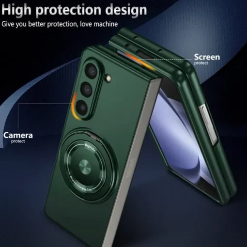 Phone Case For Samsung Galaxy Z Fold 7 Z Fold 6 Z Fold 5 Z Fold 4 Z Fold 3 Flip Cover Ring Holder Magnetic Support Wireless Charging Armor PC