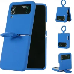Phone Case For Samsung Galaxy Z Flip 6 Z Flip 5 Z Flip 4 Z Flip 3 Flip Flip Case with Ring Solid Colored Silicone
