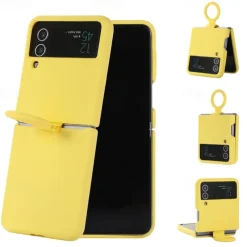 Phone Case For Samsung Galaxy Z Flip 6 Z Flip 5 Z Flip 4 Z Flip 3 Flip Flip Case with Ring Solid Colored Silicone