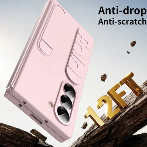 Phone Case For Samsung Galaxy Z Fold 7 Z Fold 6 Z Fold 5 Z Fold 4 Back Cover with Stand Holder with Screen Protector Full Body Protective Retro PC Silicone
