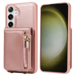 Phone Case For Samsung Galaxy S25 S24 S23 S22 S21 Ultra Plus Wallet Case Zipper with Lanyard with Wrist Strap Retro TPU PU Leather