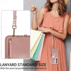 Phone Case For Samsung Galaxy S25 S24 S23 S22 S21 Ultra Plus Wallet Case Zipper with Lanyard with Wrist Strap Retro TPU PU Leather