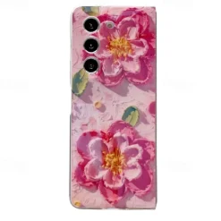 Phone Case For Samsung Galaxy Z Fold 6 Z Fold 5 Z Fold 4 Z Fold 3 Back Cover Ultra Thin Shockproof Flower Floral TPU