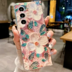 Phone Case For Samsung Galaxy Z Fold 6 Z Fold 5 Z Fold 4 Z Fold 3 Back Cover Ultra Thin Shockproof Flower Floral TPU