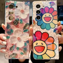 Phone Case For Samsung Galaxy Z Fold 6 Z Fold 5 Z Fold 4 Z Fold 3 Back Cover Ultra Thin Shockproof Flower Floral TPU