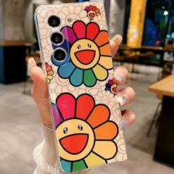 Phone Case For Samsung Galaxy Z Fold 6 Z Fold 5 Z Fold 4 Z Fold 3 Back Cover Ultra Thin Shockproof Flower Floral TPU