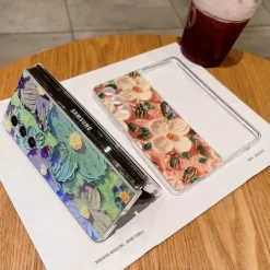 Phone Case For Samsung Galaxy Z Fold 6 Z Fold 5 Z Fold 4 Z Fold 3 Back Cover Ultra Thin Shockproof Flower Floral TPU