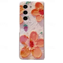 Phone Case For Samsung Galaxy Z Fold 6 Z Fold 5 Z Fold 4 Z Fold 3 Back Cover Ultra Thin Shockproof Flower Floral TPU
