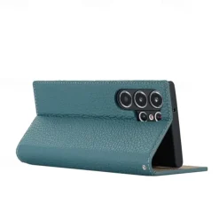 Phone Case For Samsung Galaxy S25 S24 S23 Ultra Plus S22 Plus Ultra S20 S20 FE Wallet Case with Wrist Strap Kickstand Card Slot Retro Genuine Leather TPU