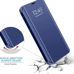 Phone Case For Samsung Galaxy S24 S23 S22 Plus Ultra S21 FE A73 A33 A52 Full Body Case Flip with Stand Holder Flip Mirror PC PU Leather