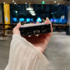 Phone Case For Samsung Galaxy Z Flip 7 Z Flip 6 Z Flip 5 Z Flip 4 Z Flip 3 for Women Girl Bling Glitter Shiny Shockproof Bow tie TPU