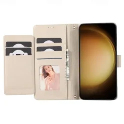 Phone Case For Samsung Galaxy S25 S24 S23 S23 FE S22 S21 Ultra Plus A34 A54 A24 A53 Wallet Case Mirror Zipper Full Body Protective Geometric Pattern TPU PU Leather