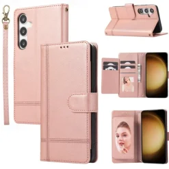 Phone Case For Samsung Galaxy S25 S24 S23 S23 FE S22 S21 Ultra Plus A34 A54 A24 A53 Wallet Case Mirror Zipper Full Body Protective Geometric Pattern TPU PU Leather