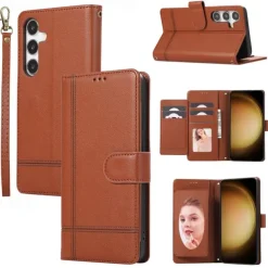 Phone Case For Samsung Galaxy S25 S24 S23 S23 FE S22 S21 Ultra Plus A34 A54 A24 A53 Wallet Case Mirror Zipper Full Body Protective Geometric Pattern TPU PU Leather