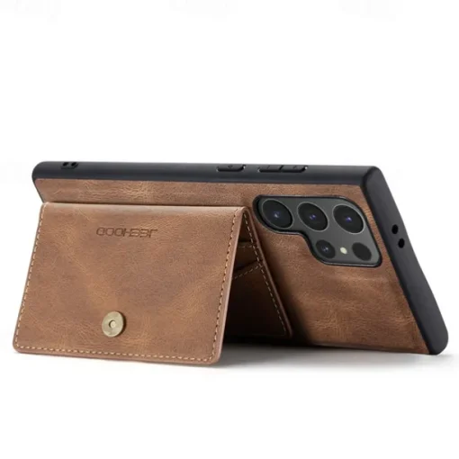 Phone Case For Samsung Galaxy S25 S24 S24 FE S23 S22 S21 Ultra Plus A55 5G A35 5G A15 A14 Back Cover with Stand Holder Magnetic Support Wireless Charging Retro TPU PC PU Leather