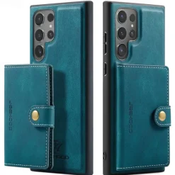 Phone Case For Samsung Galaxy S25 S24 S24 FE S23 S22 S21 Ultra Plus A55 5G A35 5G A15 A14 Back Cover with Stand Holder Magnetic Support Wireless Charging Retro TPU PC PU Leather