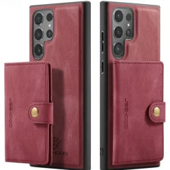 Phone Case For Samsung Galaxy S25 S24 S24 FE S23 S22 S21 Ultra Plus A55 5G A35 5G A15 A14 Back Cover with Stand Holder Magnetic Support Wireless Charging Retro TPU PC PU Leather