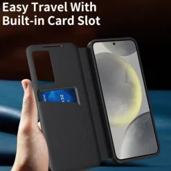 Phone Case For Samsung Galaxy S25 S24 S23 Ultra Plus S22 Plus Ultra Flip Cover Card Slot Shockproof Retro PC PU Leather