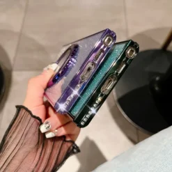 Phone Case For Samsung Galaxy S25 S24 S23 Ultra Plus S22 Plus Ultra Back Cover Magnetic Adsorption with Stand Holder Support Wireless Charging Bling Glitter Shiny TPU