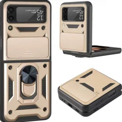 Phone Case For Samsung Galaxy Z Flip 7 Z Flip 5 Z Flip 4 Z Flip 3 Heavy Duty Ring Holder Dustproof Shockproof Solid Colored TPU