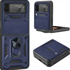 Phone Case For Samsung Galaxy Z Flip 7 Z Flip 5 Z Flip 4 Z Flip 3 Heavy Duty Ring Holder Dustproof Shockproof Solid Colored TPU