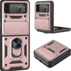 Phone Case For Samsung Galaxy Z Flip 7 Z Flip 5 Z Flip 4 Z Flip 3 Heavy Duty Ring Holder Dustproof Shockproof Solid Colored TPU