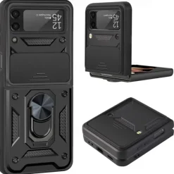 Phone Case For Samsung Galaxy Z Flip 7 Z Flip 5 Z Flip 4 Z Flip 3 Heavy Duty Ring Holder Dustproof Shockproof Solid Colored TPU