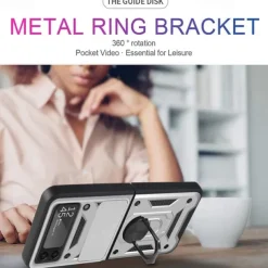 Phone Case For Samsung Galaxy Z Flip 7 Z Flip 5 Z Flip 4 Z Flip 3 Heavy Duty Ring Holder Dustproof Shockproof Solid Colored TPU