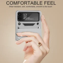 Phone Case For Samsung Galaxy Z Flip 7 Z Flip 5 Z Flip 4 Z Flip 3 Heavy Duty Ring Holder Dustproof Shockproof Solid Colored TPU