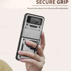 Phone Case For Samsung Galaxy Z Flip 7 Z Flip 5 Z Flip 4 Z Flip 3 Heavy Duty Ring Holder Dustproof Shockproof Solid Colored TPU