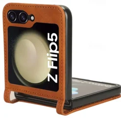 Phone Case For Samsung Galaxy Z Flip 5 Z Flip 4 Z Flip 3 Flip Cover Card Slot Shockproof Retro PC PU Leather